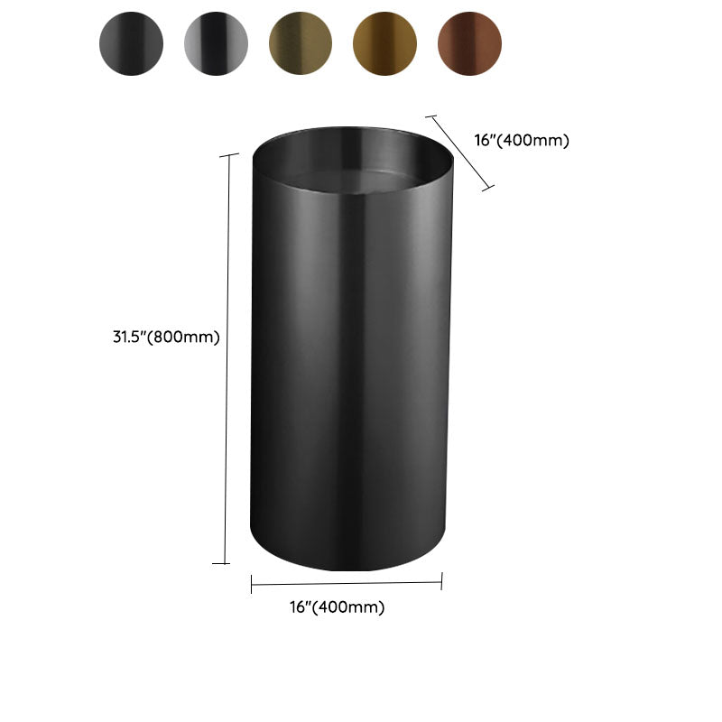 Contemporary Bathroom Sink with Faucet Round Metal Pedestal Bathroom Sink