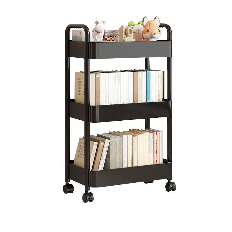 Scandinavian Plastic Bookshelf Open Back Standard Bookcase with Shelves