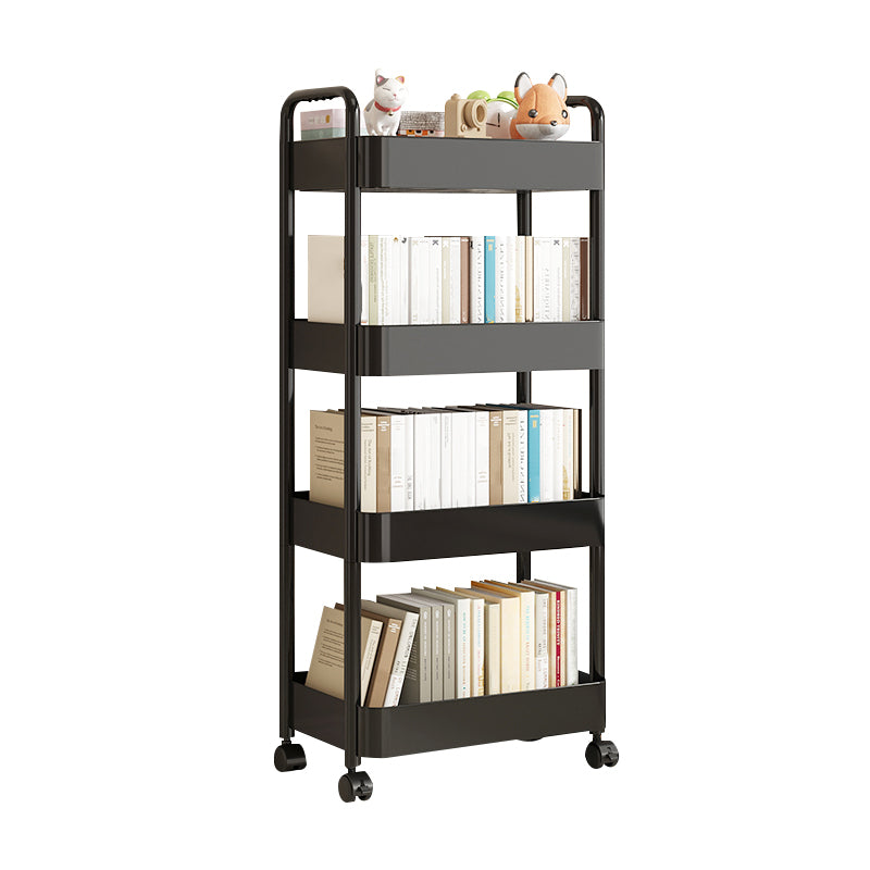Scandinavian Plastic Bookshelf Open Back Standard Bookcase with Shelves