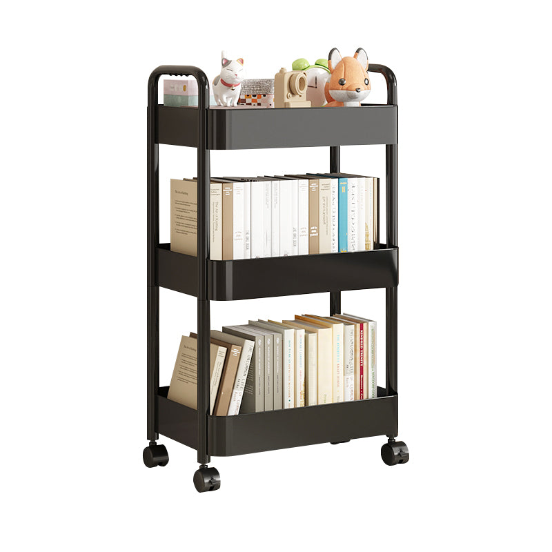 Scandinavian Plastic Bookshelf Open Back Standard Bookcase with Shelves