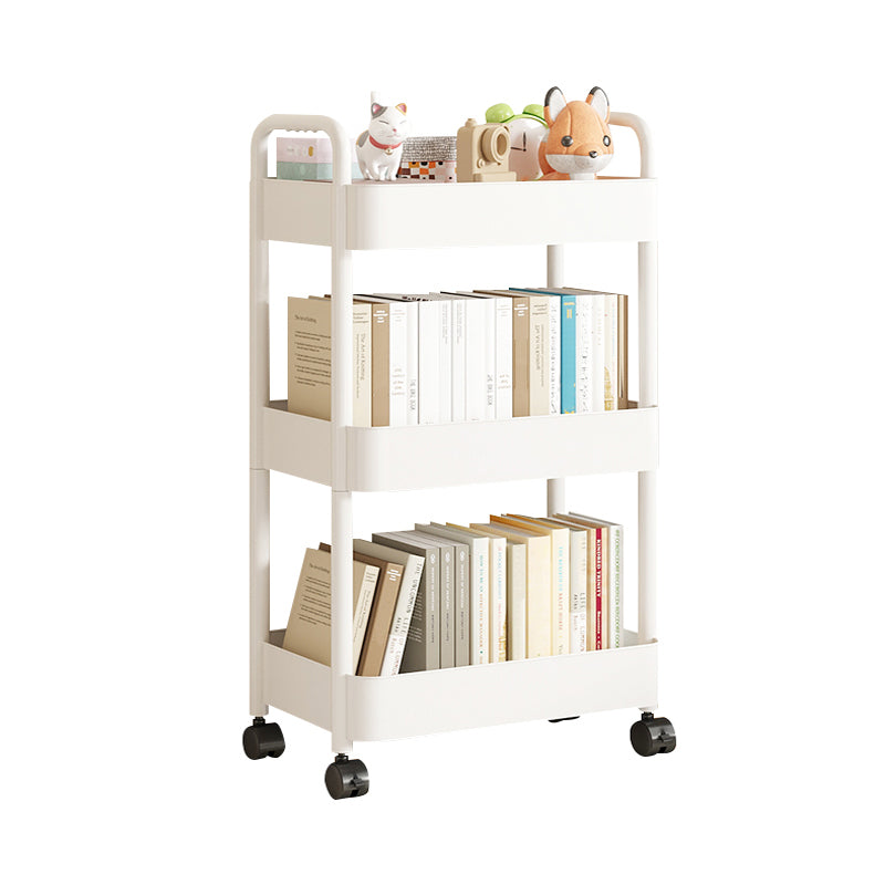 Scandinavian Plastic Bookshelf Open Back Standard Bookcase with Shelves