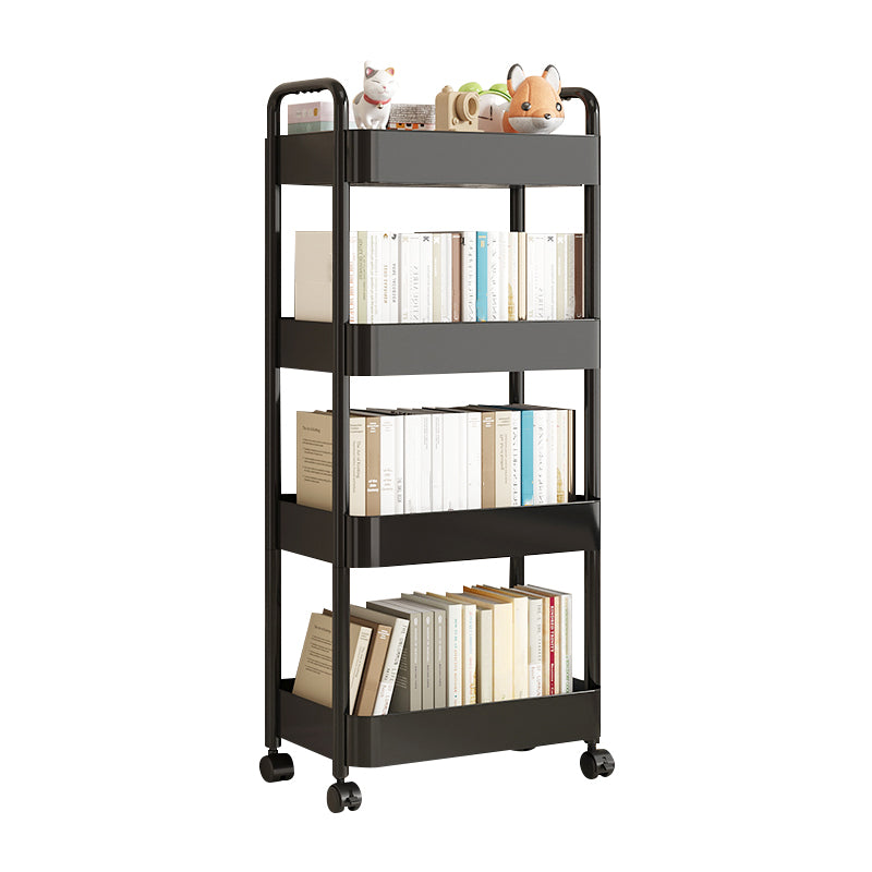 Scandinavian Plastic Bookshelf Open Back Standard Bookcase with Shelves