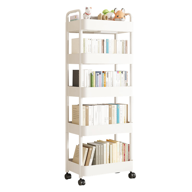Scandinavian Plastic Bookshelf Open Back Standard Bookcase with Shelves
