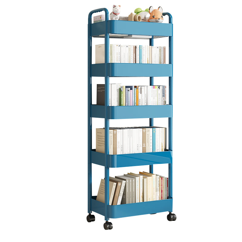 Scandinavian Plastic Bookshelf Open Back Standard Bookcase with Shelves