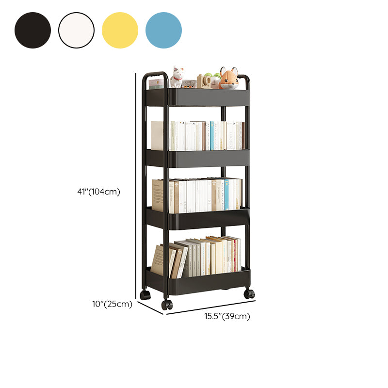 Scandinavian Plastic Bookshelf Open Back Standard Bookcase with Shelves