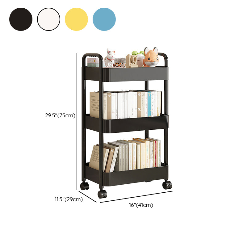 Scandinavian Plastic Bookshelf Open Back Standard Bookcase with Shelves