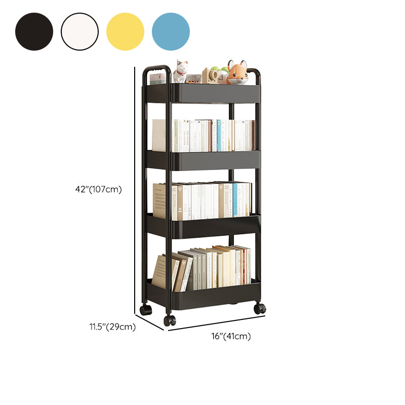Scandinavian Plastic Bookshelf Open Back Standard Bookcase with Shelves