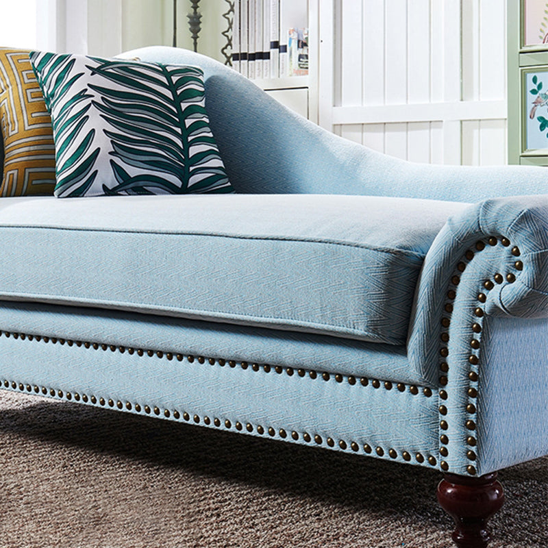 Traditional One Armed Fabric Accent Chair Rolled Arms Chaise