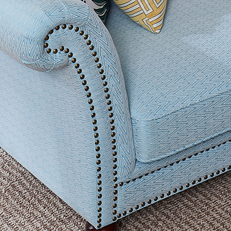 Traditional One Armed Fabric Accent Chair Rolled Arms Chaise