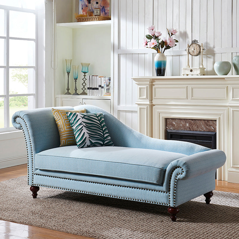 Traditional One Armed Fabric Accent Chair Rolled Arms Chaise