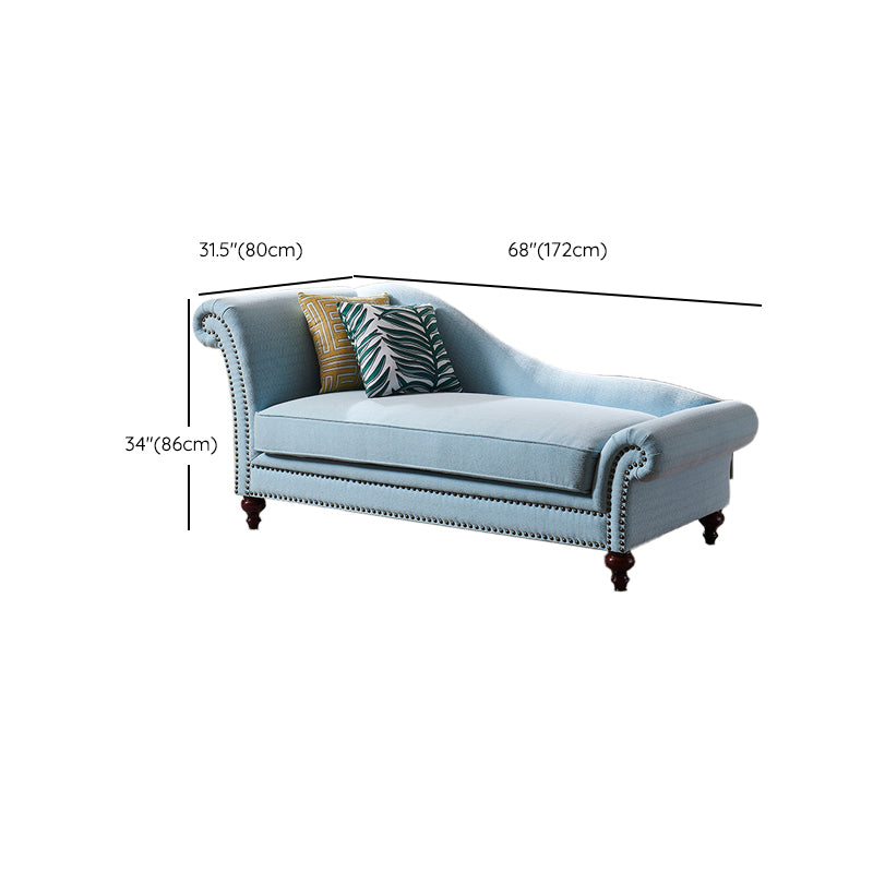 Traditional One Armed Fabric Accent Chair Rolled Arms Chaise