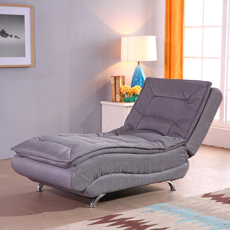 Contemporary Armless Reclining Accent Chair Fabric Chaise for Living Room