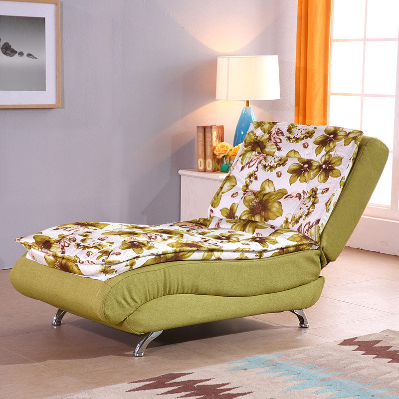 Contemporary Armless Reclining Accent Chair Fabric Chaise for Living Room