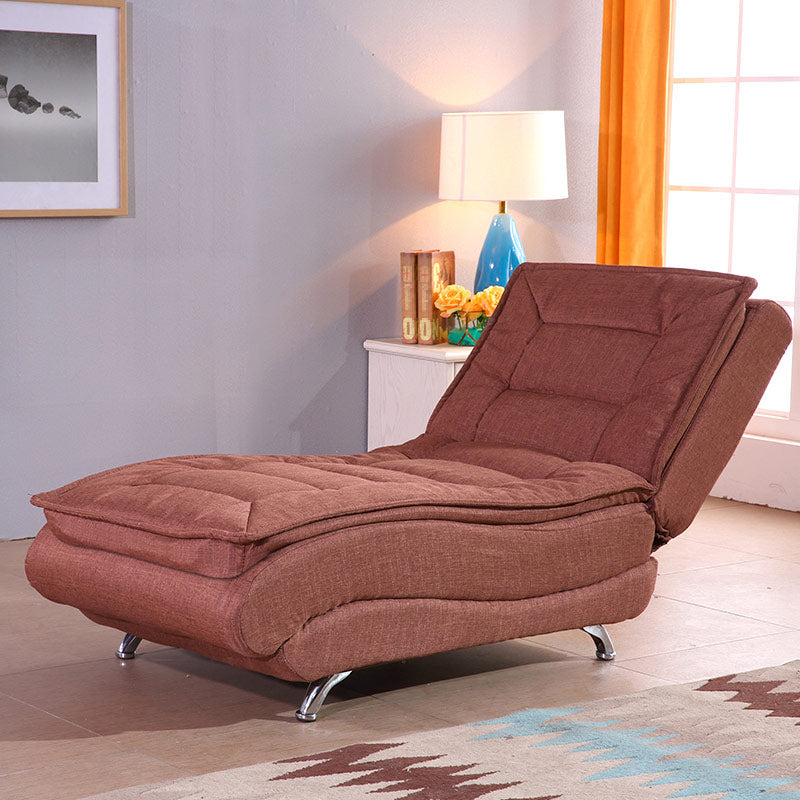 Contemporary Armless Reclining Accent Chair Fabric Chaise for Living Room