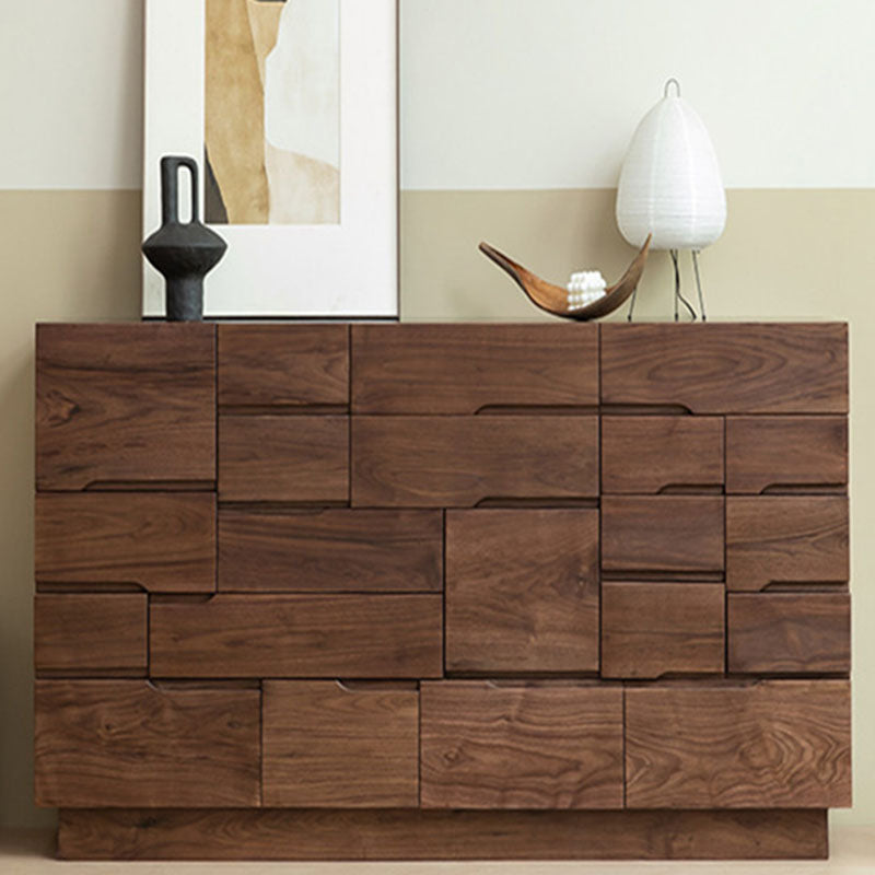 Contemporary Horizontal Dresser Wood Storage Dresser with Drawers for Bedroom