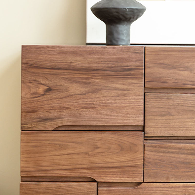 Contemporary Horizontal Dresser Wood Storage Dresser with Drawers for Bedroom