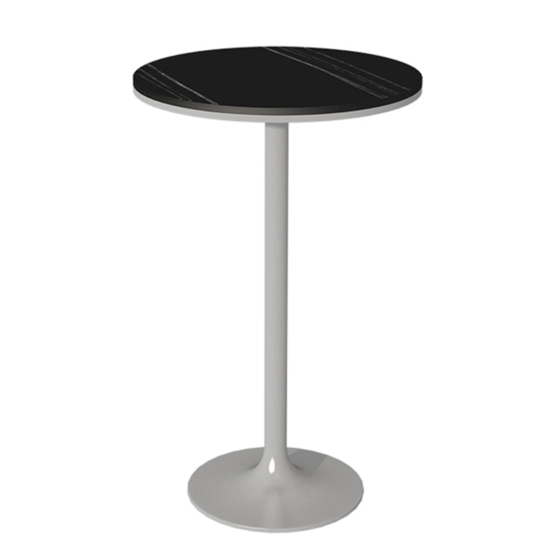 Modern Round Bar Table Set 1/3 Pcs Stone Top Bar Table and Metal Stools