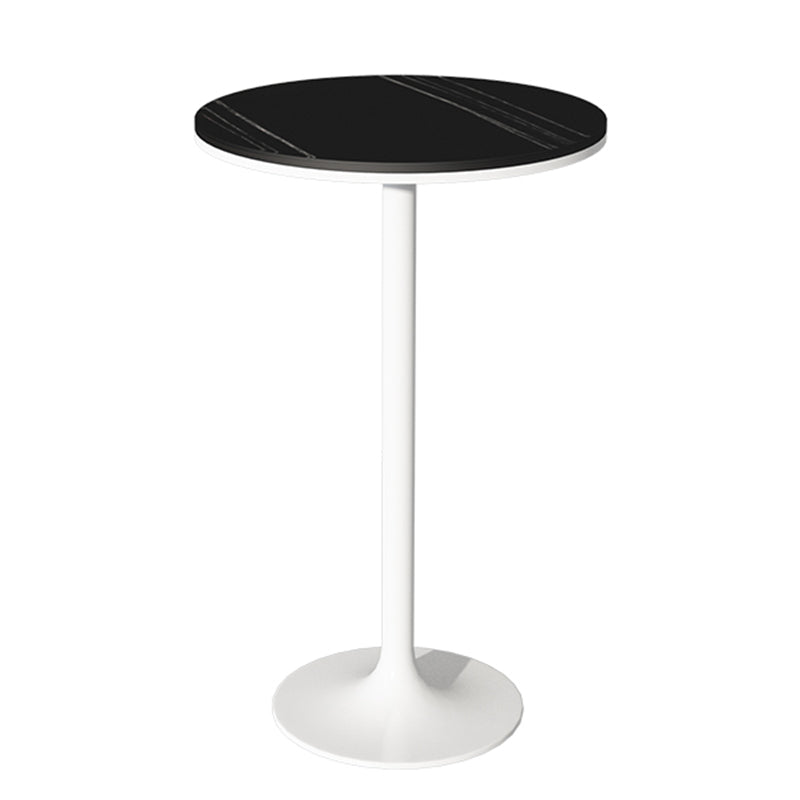 Modern Round Bar Table Set 1/3 Pcs Stone Top Bar Table and Metal Stools