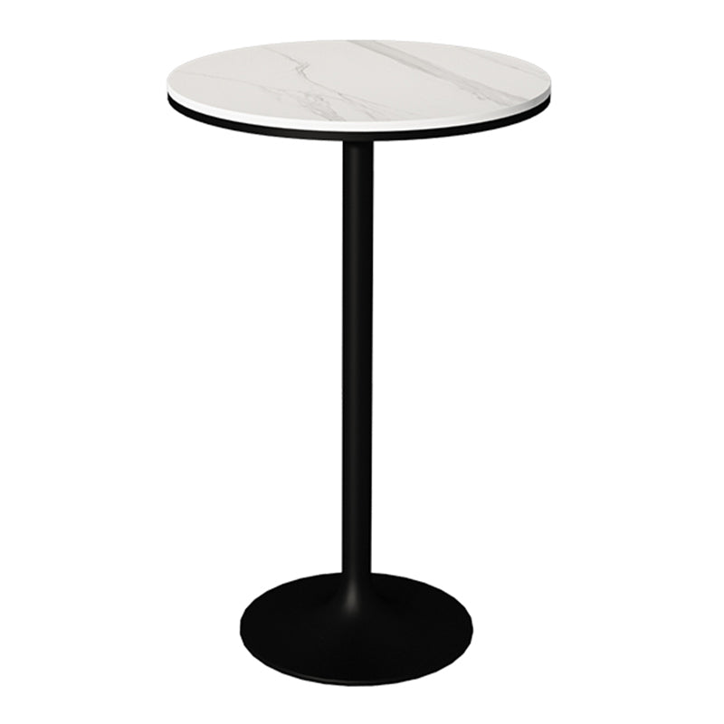 Modern Round Bar Table Set 1/3 Pcs Stone Top Bar Table and Metal Stools