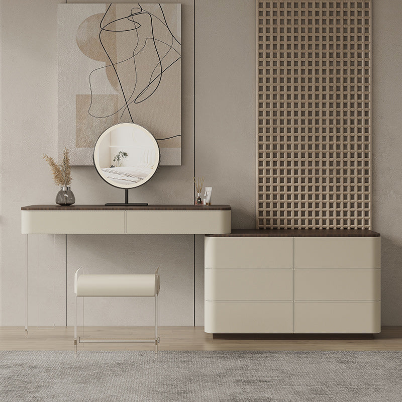 Contemporary Wood Makeup Vanity Table Dresser With Storage 8 Drawers for Bedroom