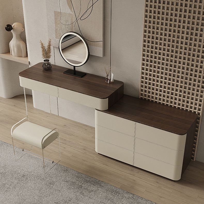 Contemporary Wood Makeup Vanity Table Dresser With Storage 8 Drawers for Bedroom