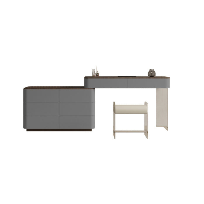 Contemporary Wood Makeup Vanity Table Dresser With Storage 8 Drawers for Bedroom