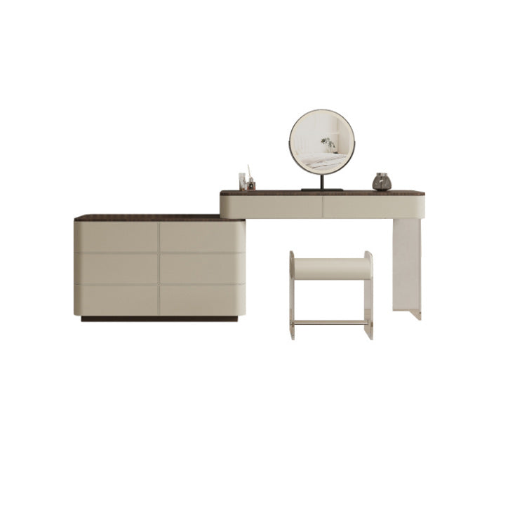 Contemporary Wood Makeup Vanity Table Dresser With Storage 8 Drawers for Bedroom