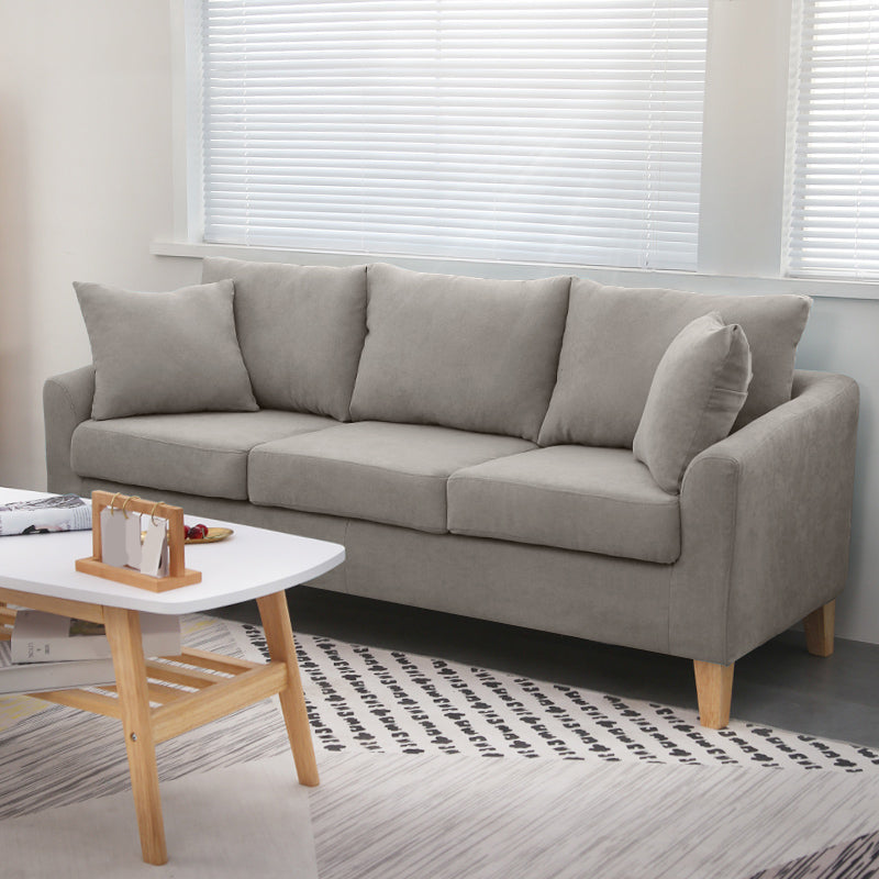 68.1" Wide Slipcovered Linen Sofa 3-Seater Loose Back Square Arm Sofa