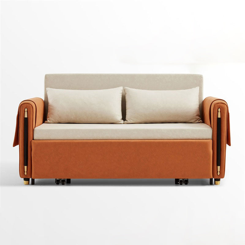 Faux Leather Folding Sleeper Sofa No Distressing Storage Convertible Sofas