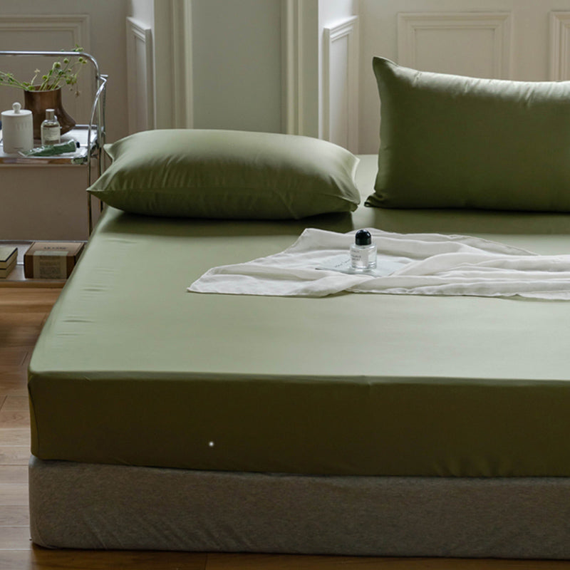 Bed Sheet Solid Color Breathable Non-pilling Skin-friendly Bed Sheet Set