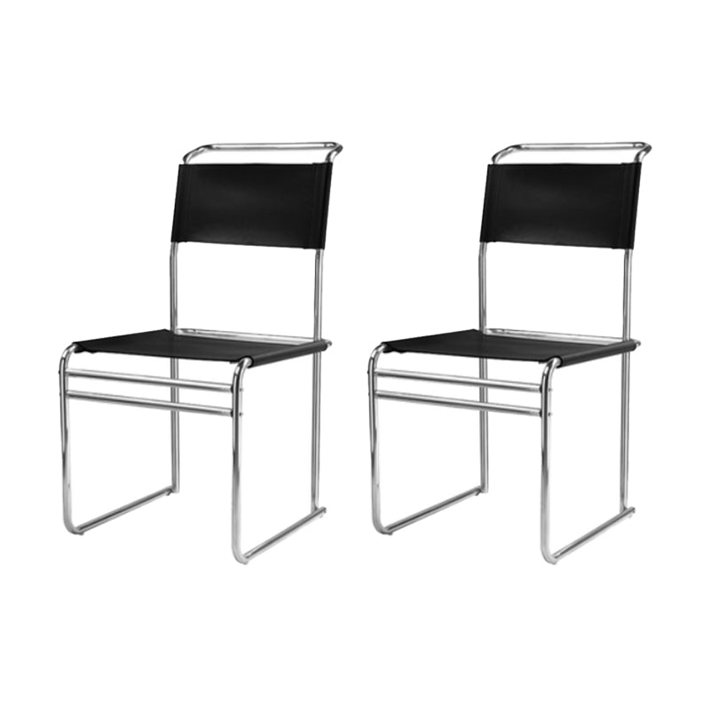 Modern Style Side Chair Faux Leather Armless Dining Chair for Kitchen