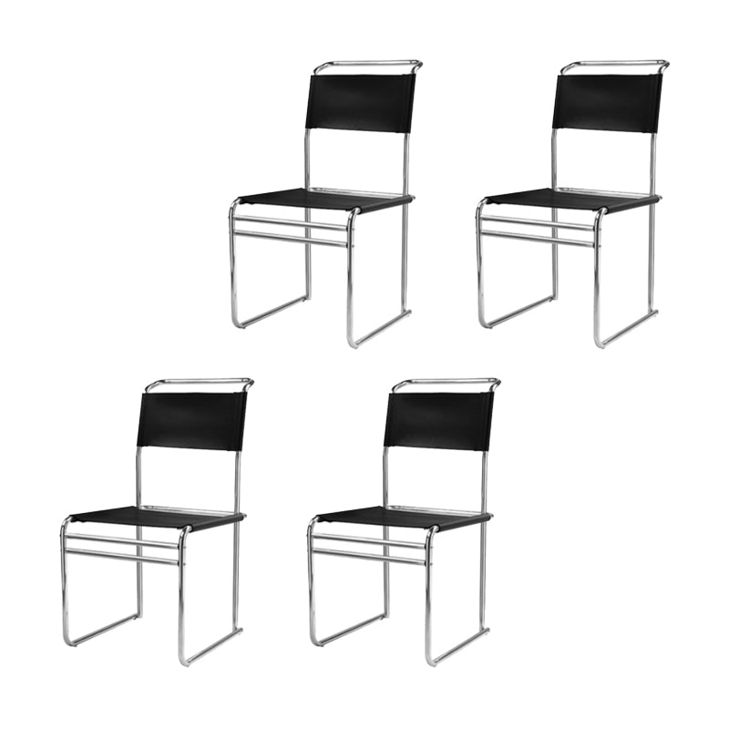 Modern Style Side Chair Faux Leather Armless Dining Chair for Kitchen
