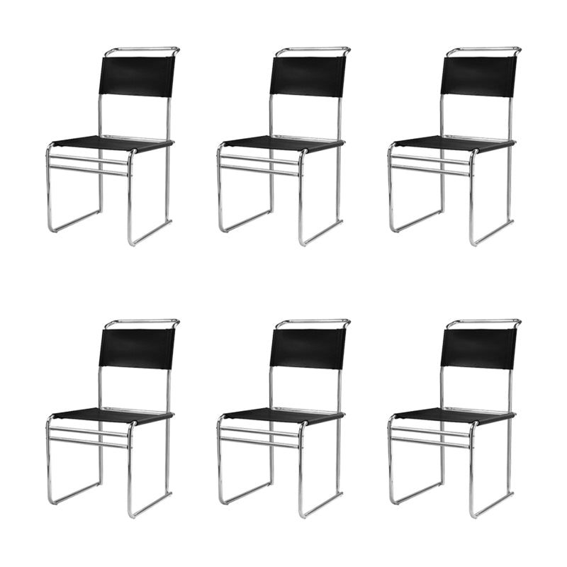 Modern Style Side Chair Faux Leather Armless Dining Chair for Kitchen