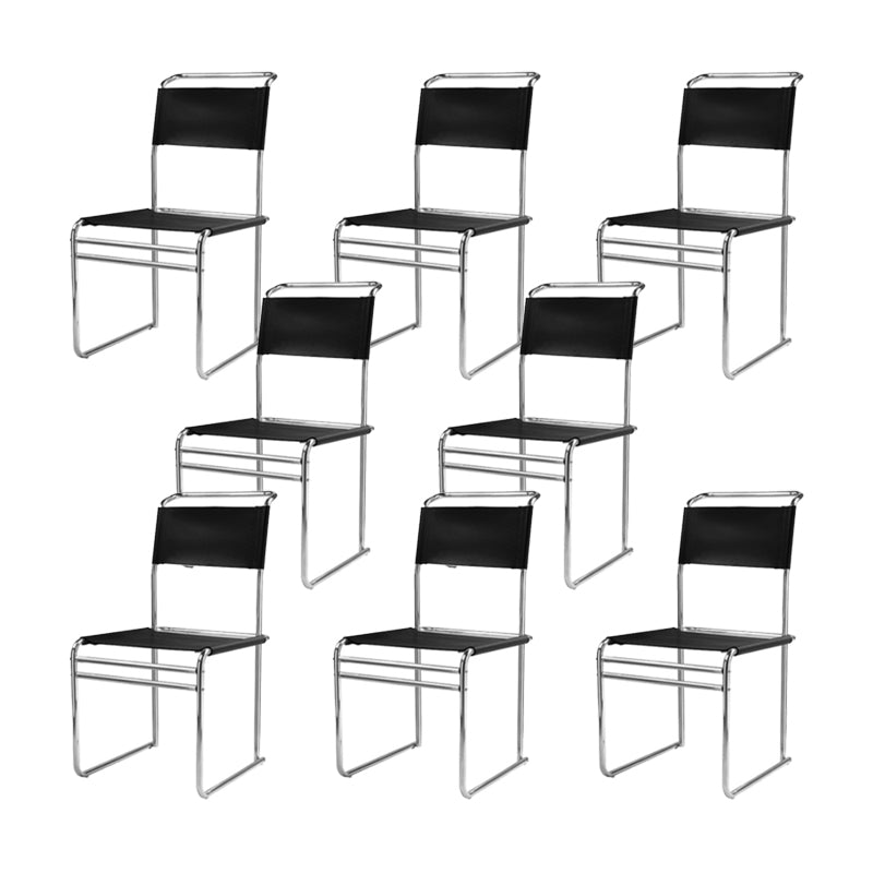 Modern Style Side Chair Faux Leather Armless Dining Chair for Kitchen