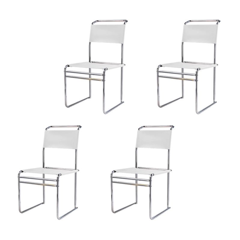 Modern Style Side Chair Faux Leather Armless Dining Chair for Kitchen