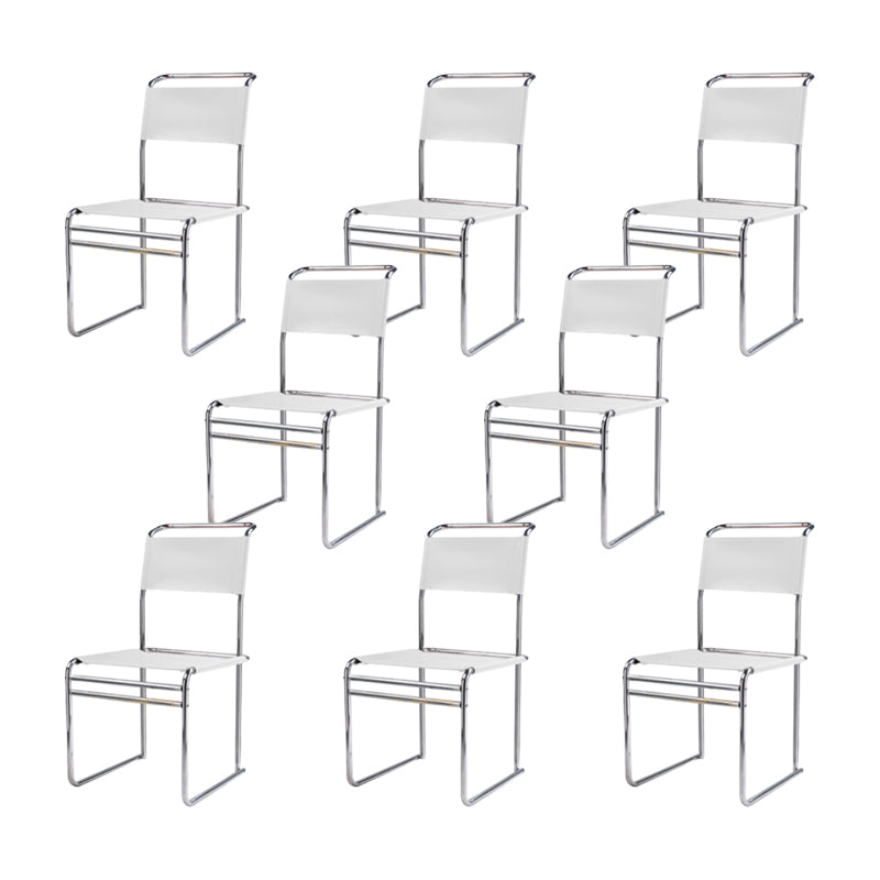 Modern Style Side Chair Faux Leather Armless Dining Chair for Kitchen