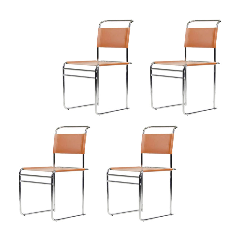 Modern Style Side Chair Faux Leather Armless Dining Chair for Kitchen