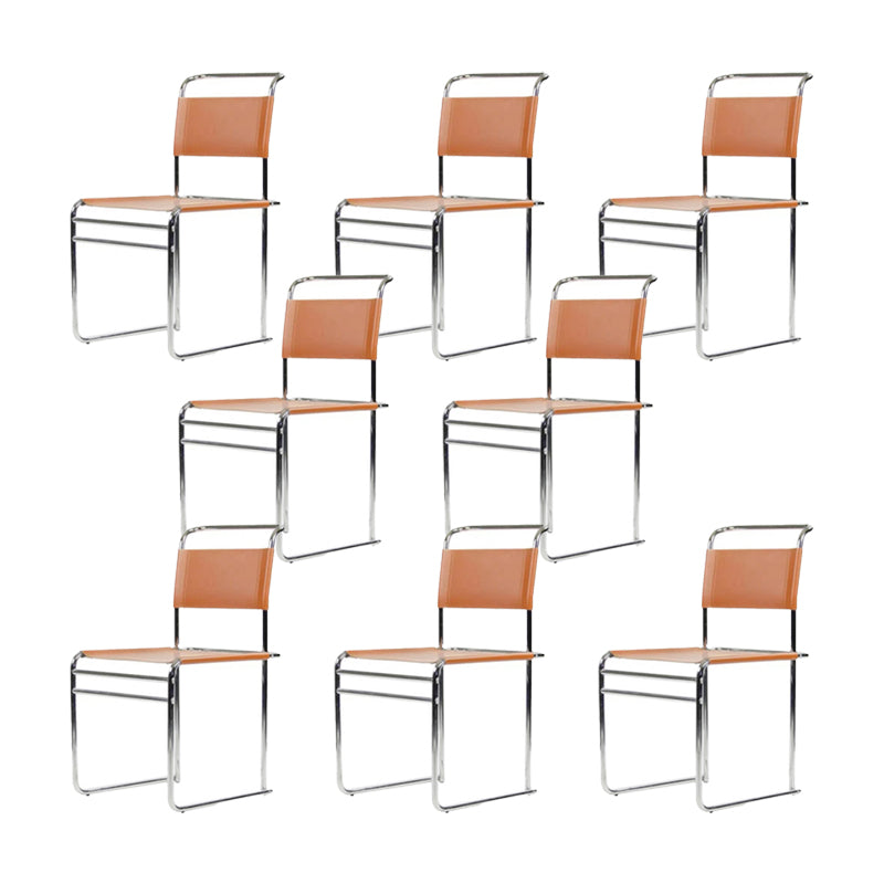 Modern Style Side Chair Faux Leather Armless Dining Chair for Kitchen