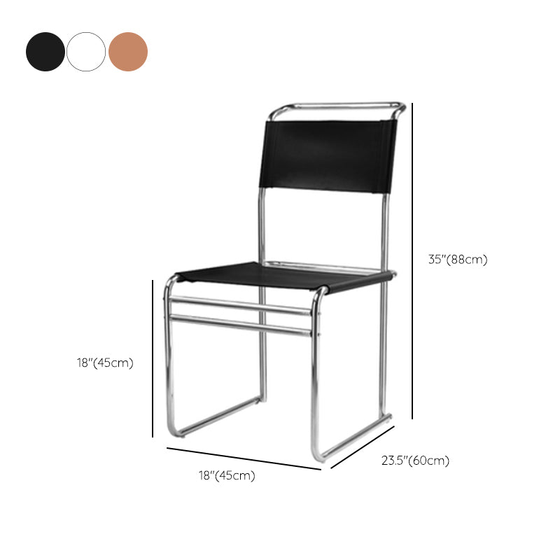 Modern Style Side Chair Faux Leather Armless Dining Chair for Kitchen