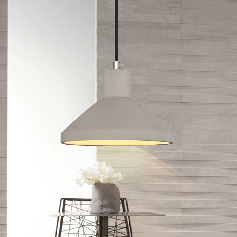 Breites Flare Coffee House Anhänger Lampe Antiquierzement 1-Fulbgrau Hanging Light Kit