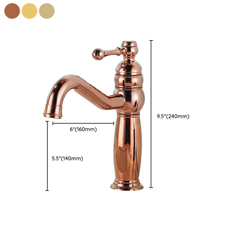 Traditional Vanity Sink Faucet Circular Single Lever Handle Vessel Sink Faucet