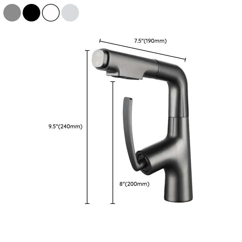 Stainless Steel Bathroom Faucet Swivel Single Lever Handle Circular Vessel Sink Faucet