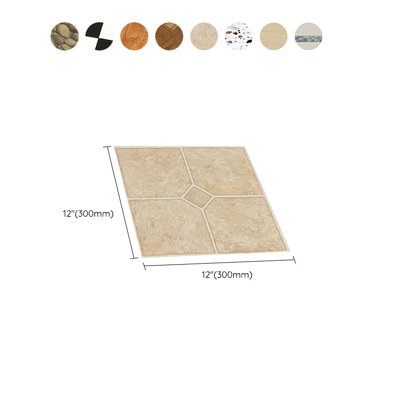 Square Plastic floor Water Resistant Peel & Stick Floor Tile