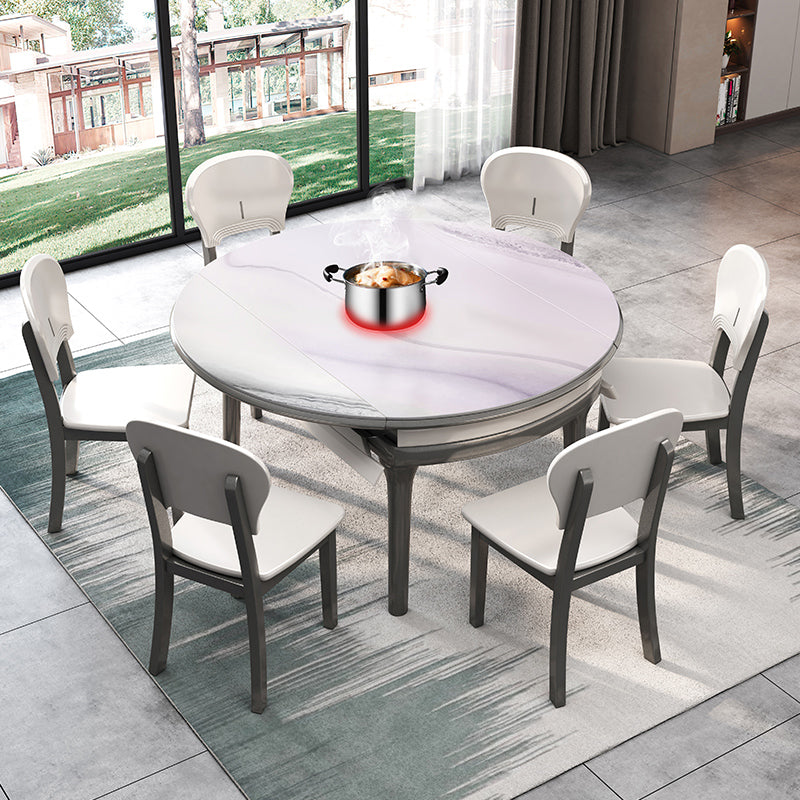 Modern Scalable Stone Dining Table Rubber Base for Dining Room