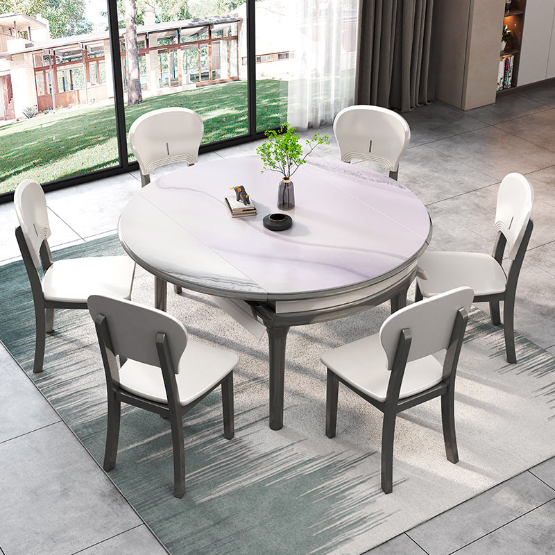 Modern Scalable Stone Dining Table Rubber Base for Dining Room