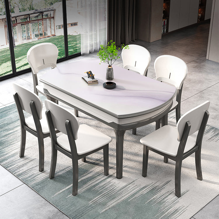 Modern Scalable Stone Dining Table Rubber Base for Dining Room