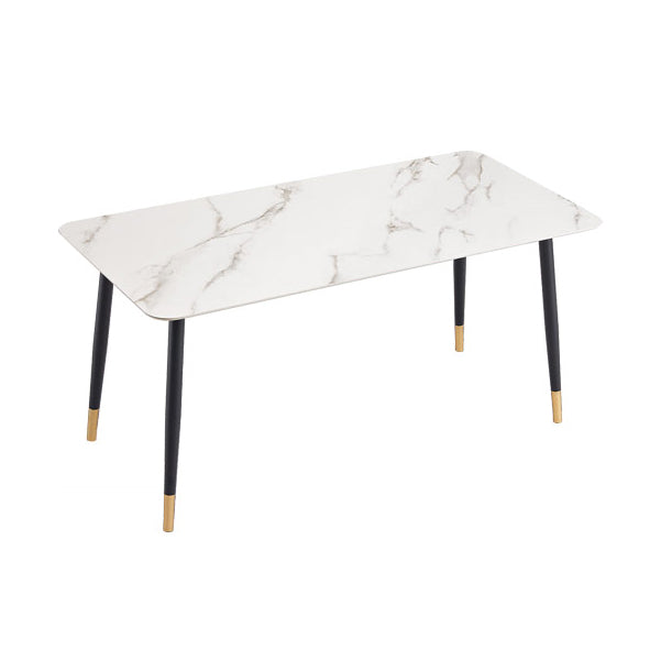 Matte Finish Stone Dinette Table Contemporary Rectangle Dining Table
