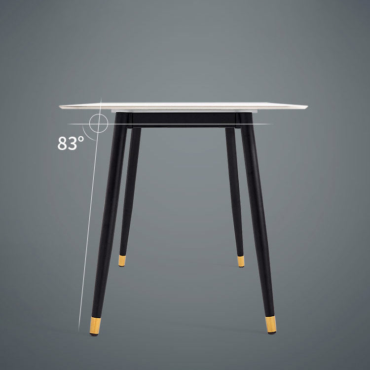 Matte Finish Stone Dinette Table Contemporary Rectangle Dining Table