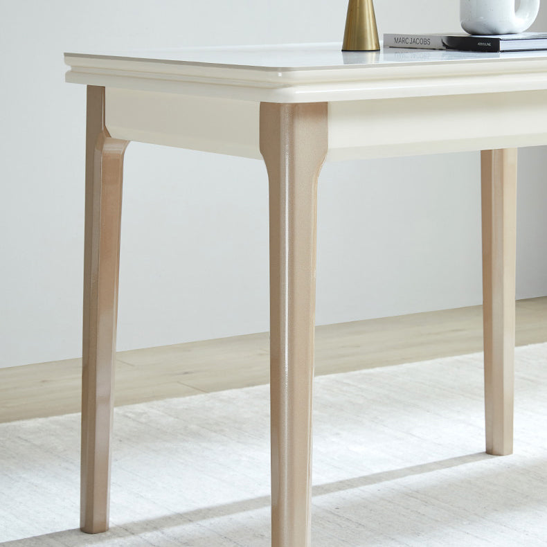 Modern Stone Scalable Dining Table Wood Legs for Dining Room