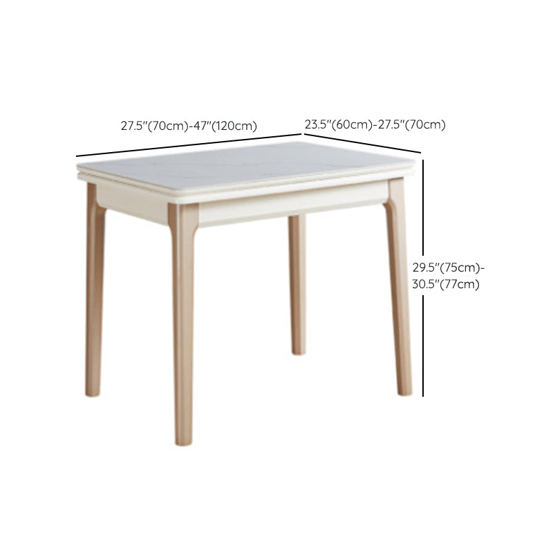 Modern Stone Scalable Dining Table Wood Legs for Dining Room
